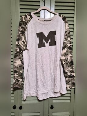 Mens 3xl Colosseum Michigan Wolverines Long Sleeve Tshirt